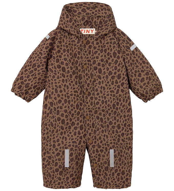Tiny Cottons Flyverdragt - Mocha m. Leopardprint