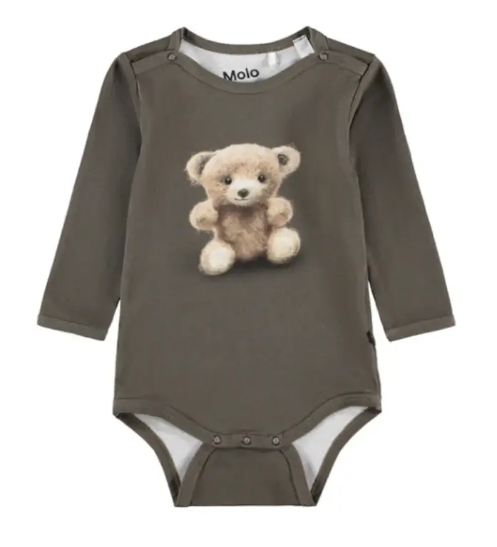 Molo Foss Langærmet Body - Felt Bear - 56