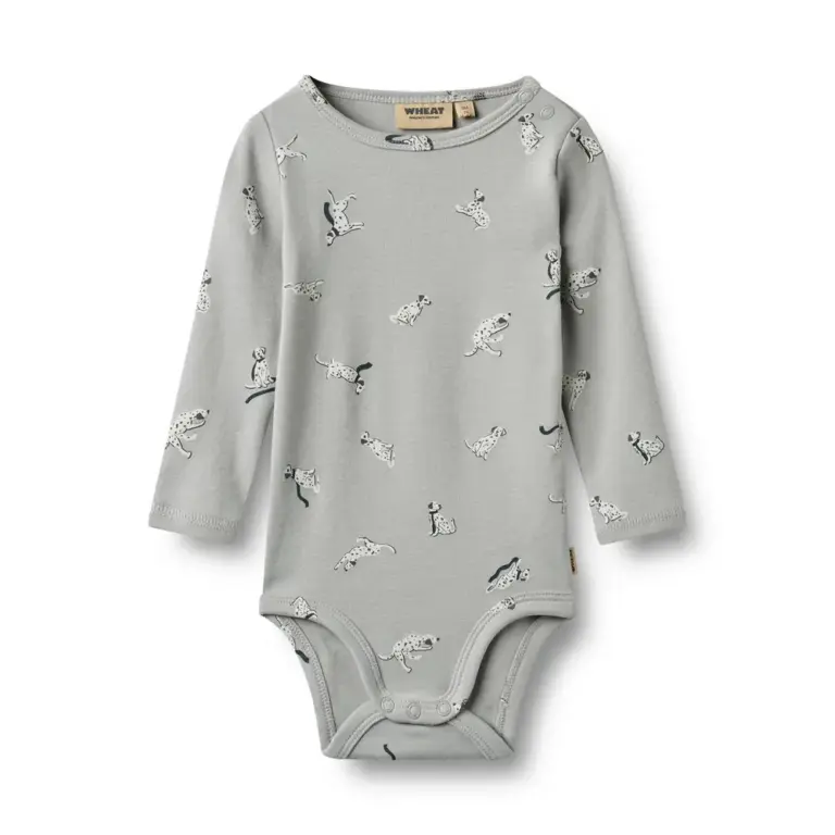 Wheat Freddie Langærmet Body - Dogs With Dots - 62
